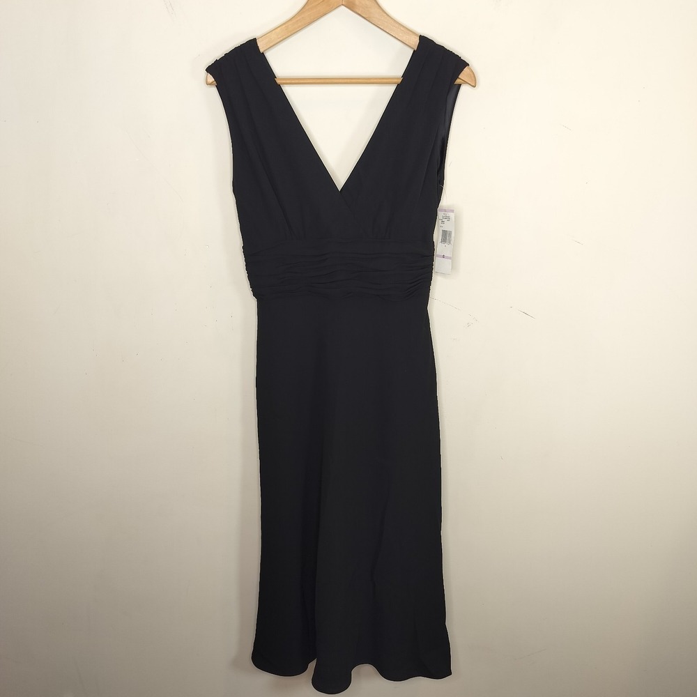 Jones New York Black Dress Sleeveless Flowy A-Line Cocktail